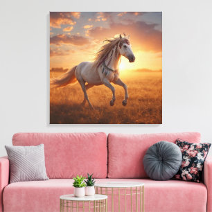 Majestic White Horse Wall Art   Elegant
