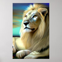 Majestic White Lion Ethereal Art