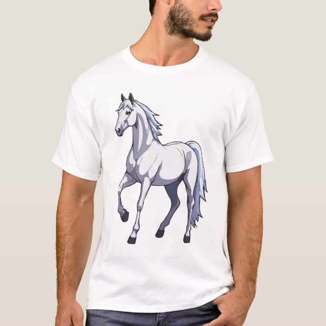Majestic White Stallion - A Symbol of Freedom T-Shirt (Front)