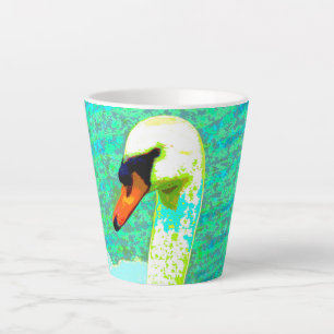 Majestic White Swan Head Latte Mug