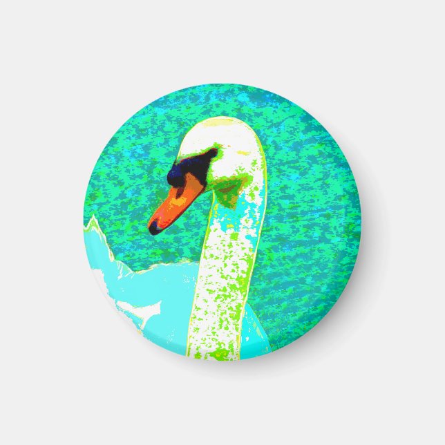 Majestic White Swan Head  v Magnet (Front)