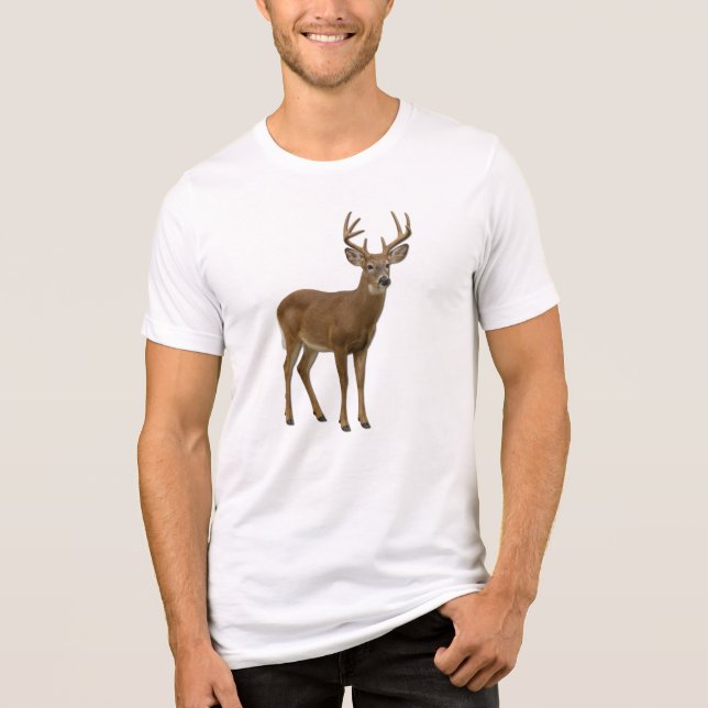MAJESTIC WHITE-TAILED DEER. SAMER BRASIL Tri-Blend SHIRT (Front)
