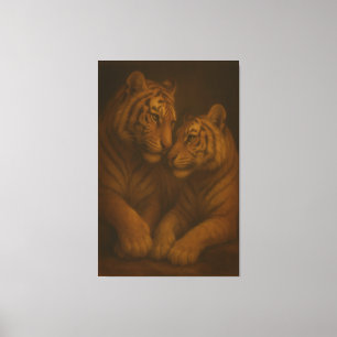 Majestic White Tiger – Fine Art Masterpiece Painti Canvas Print