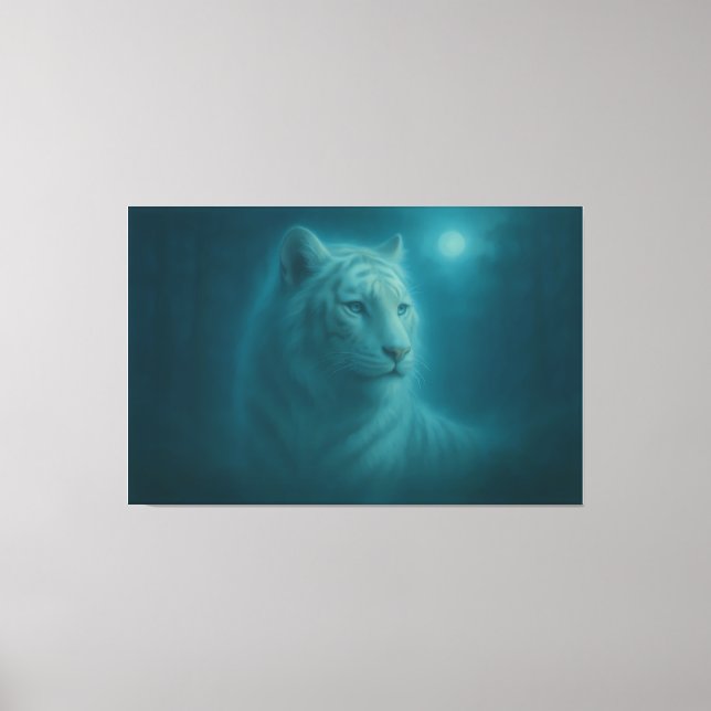 Majestic White Tiger – Fine Art Portrait Canvas Print (Front)
