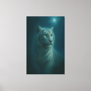 Majestic White Tiger – Fine Art Portrait Canvas Print