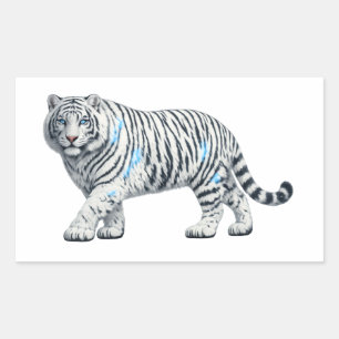 Majestic White Tiger Wildlife Art Sticker