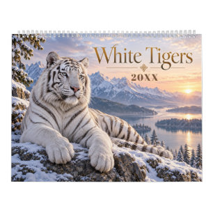 Majestic White Tigers Wildlife Nature Calendar