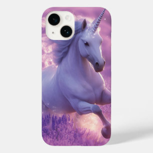Majestic White Unicorn Galloping Through Lavender Case-Mate iPhone 14 Case