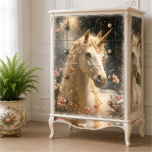Majestic White Unicorn Winter Fantasy Snowy Forest Tissue Paper