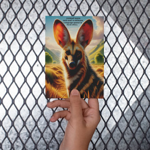 Majestic Wild Aardwolf Roaming the Field Postcard