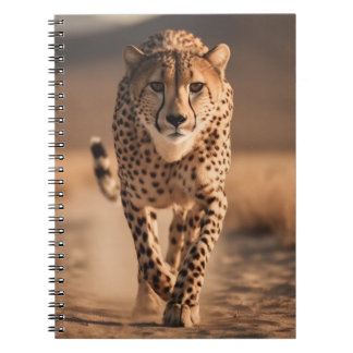 Majestic Wild Cheetah Running Photo Notebook