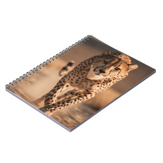 Majestic Wild Cheetah Running Photo Notebook