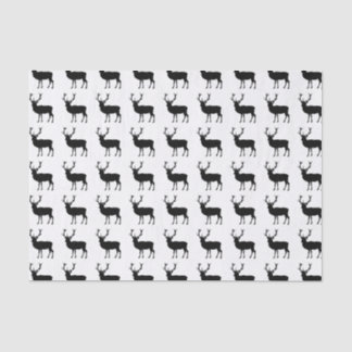 Majestic Wild Stag - Realistic Silhouette Drawing Tissue Paper