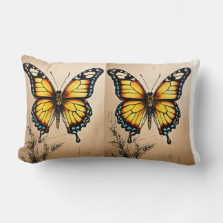 "Majestic Wings Butterfly Pillow" Lumbar Cushion