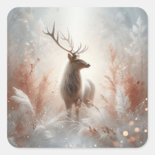 Majestic Winter Deer Sticker