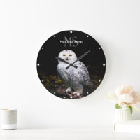 Majestic winter snowy owl monogram custom name