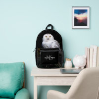 Majestic winter snowy owl monogram custom name