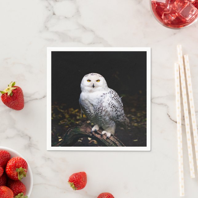 Majestic winter snowy owl napkin (Insitu)