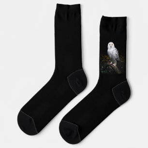 Majestic winter snowy owl socks