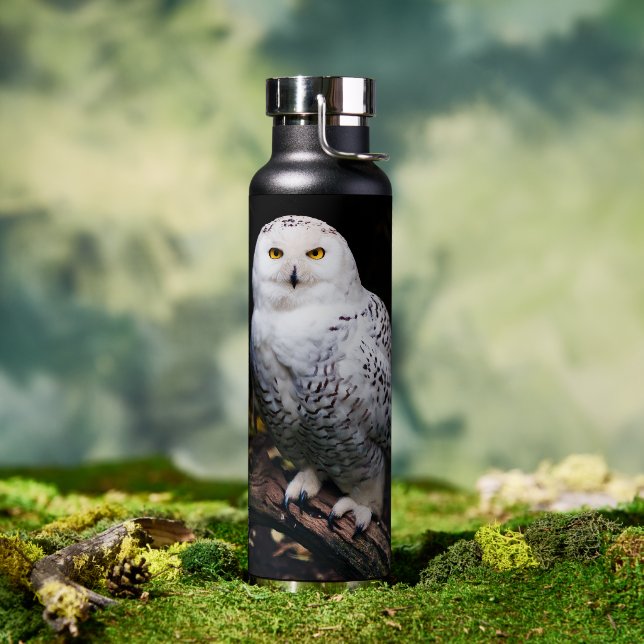 Majestic winter snowy owl water bottle (Outdoor)