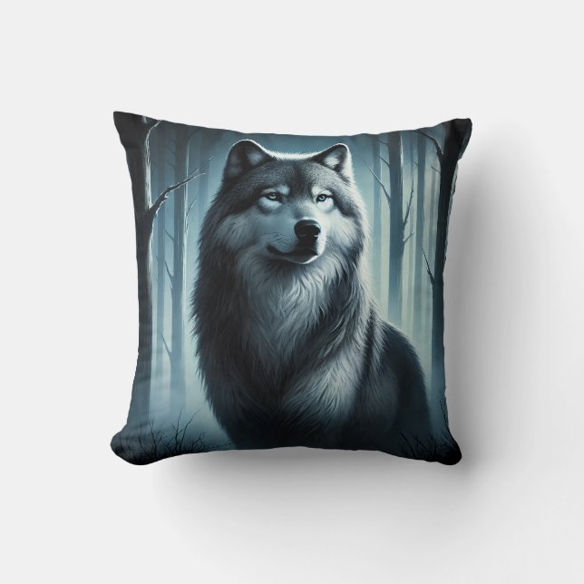 Majestic Wolf Cushion (Front)