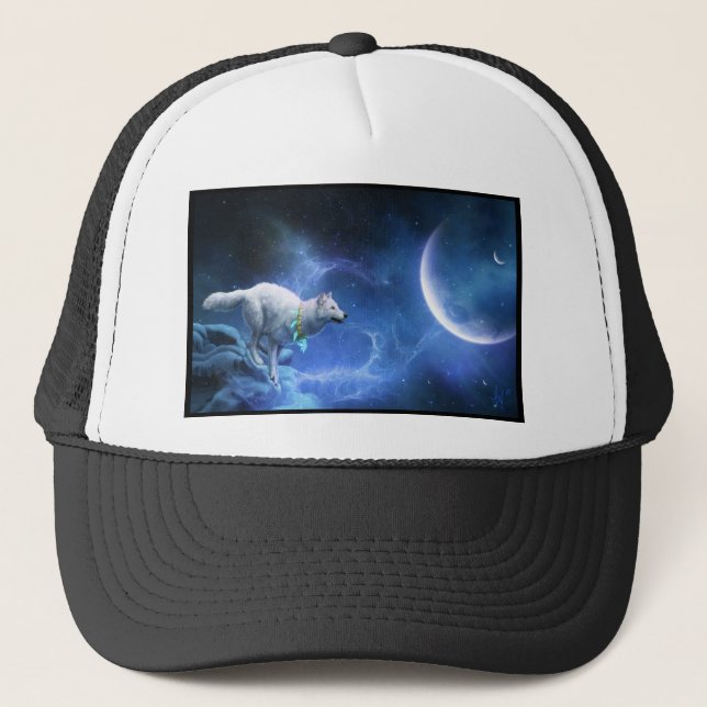 Majestic Wolf Dance Trucker Hat (Front)