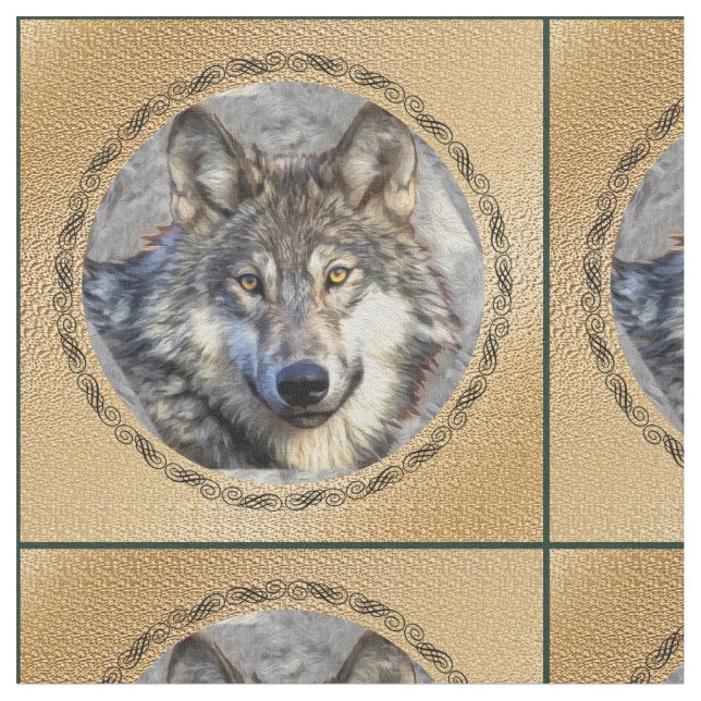 Majestic Wolf Fabric (Close Up)
