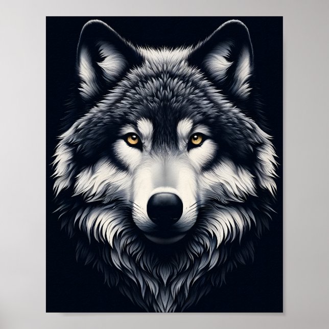 Majestic Wolf Gaze Poster (Front)