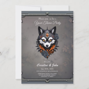 Majestic wolf head, finished in a deep invitation