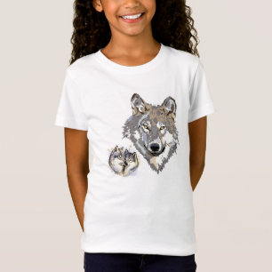 Majestic Wolf Heads Vector Illustration T-Shirt