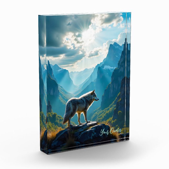Majestic Wolf Mountain Art Photo Block (Left)