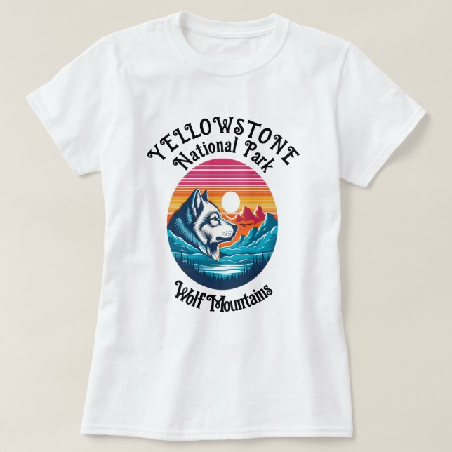Majestic Wolf Of Yellowstone T-Shirt (Design Front)