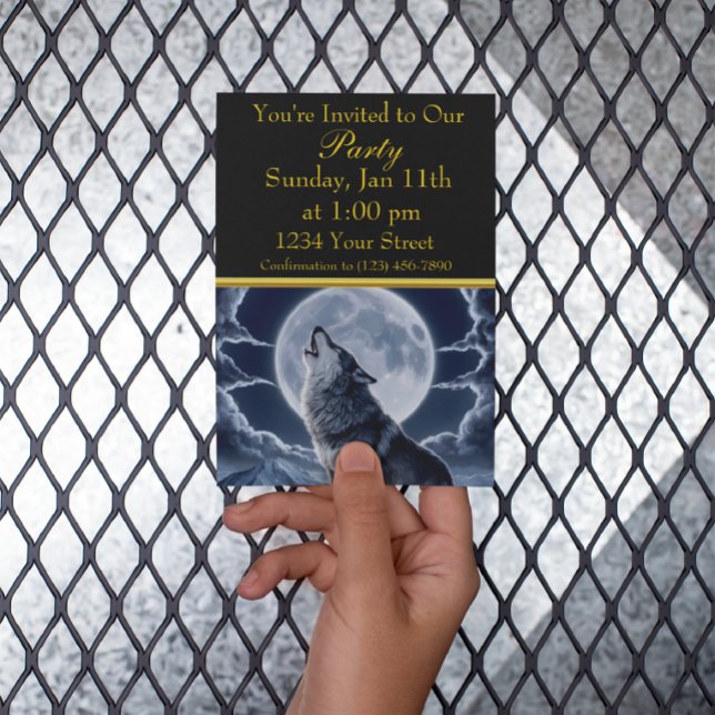 Majestic Wolf Over Snowy Peak Invitation (Creator Uploaded)