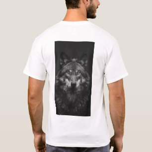 Majestic Wolf Portrait - Black and White Atmospher T-Shirt