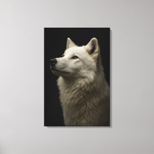 Majestic Wolf Portrait Strength & Royal Confidence Canvas Print