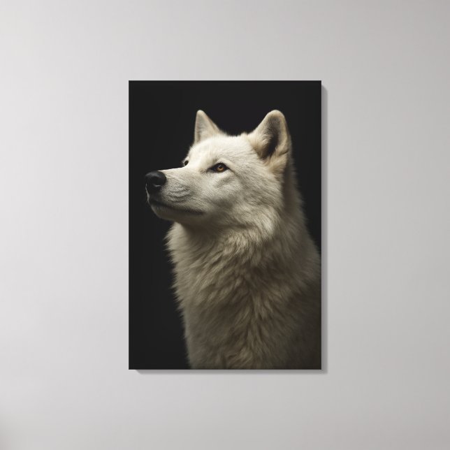 Majestic Wolf Portrait Strength & Royal Confidence Canvas Print (Front)