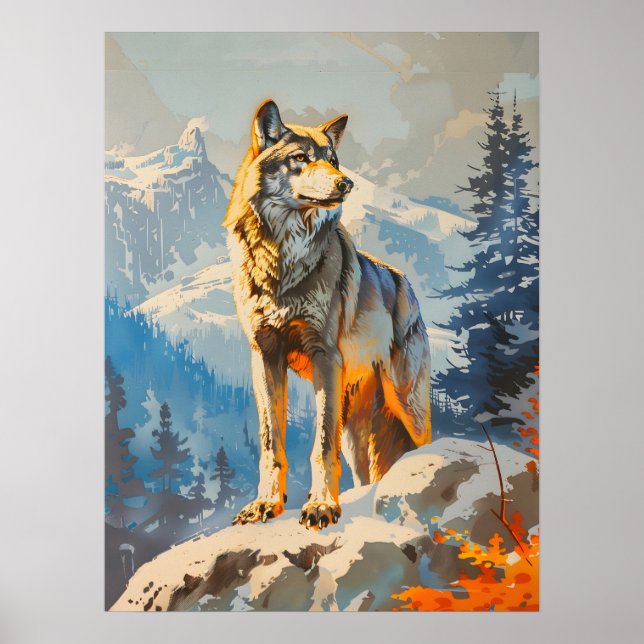 Majestic Wolf Poster (Front)
