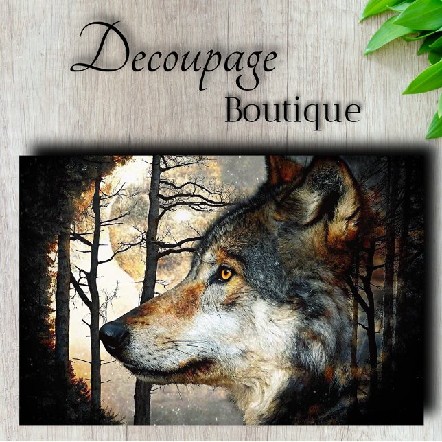 Majestic Wolf Profile Decoupage Tissue Paper (Majestic Wolf Profile Decoupage Tissue Paper)