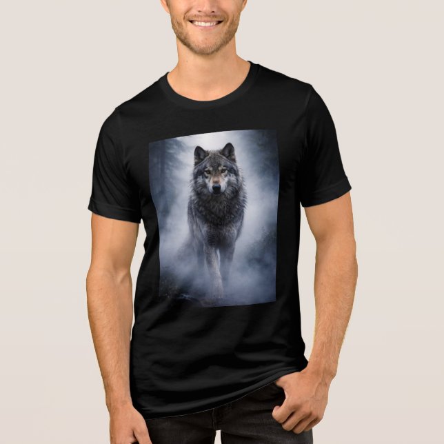 Majestic Wolf – Silent Presence in the Fog Shirt (Front)