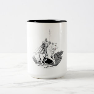 majestic wolf Two-Tone coffee mug