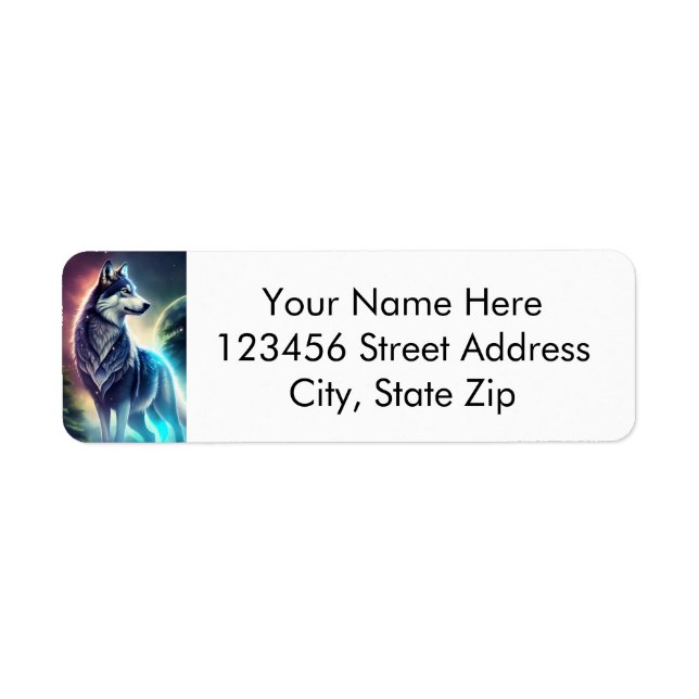 Majestic Wolf with cosmic ray return address label (Front)