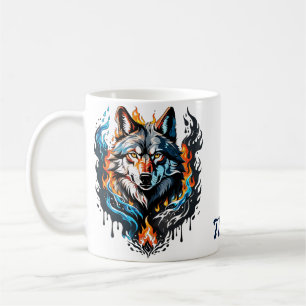 Majestic wolf's head coffee mug