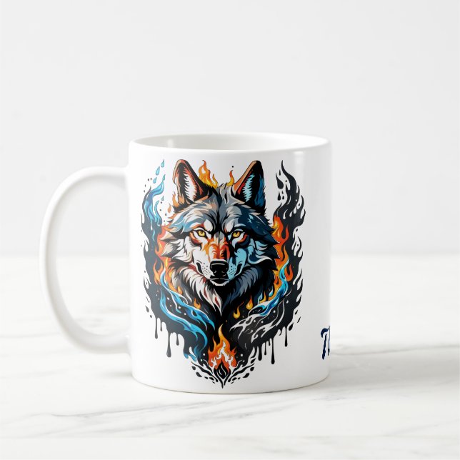 Majestic wolf's head  coffee mug (Left)