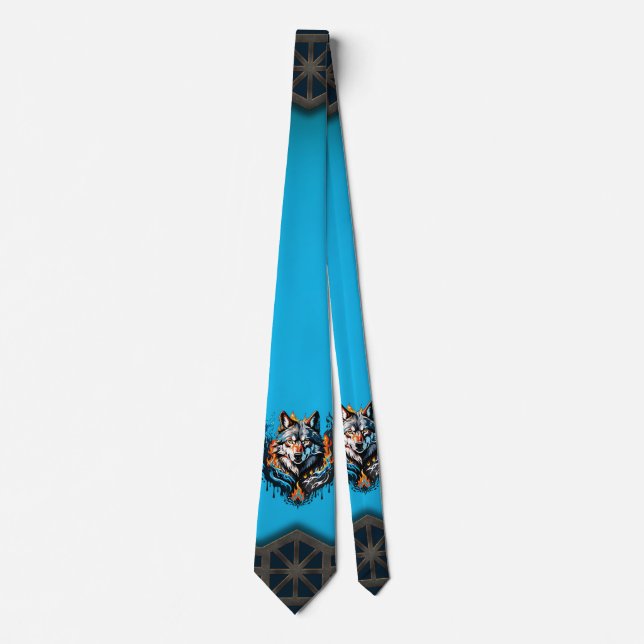 Majestic wolf's head  tie (Front)
