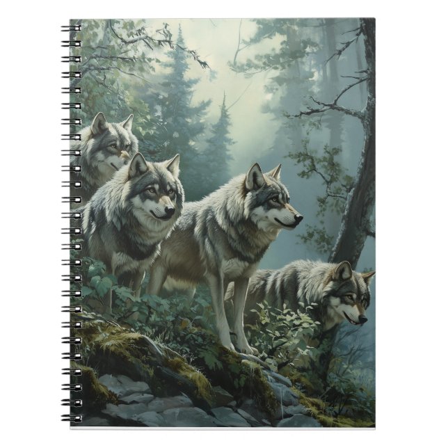 Majestic Wolves Spiral Notebook (Front)