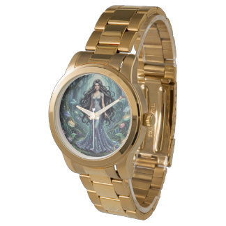 Majestic woman with silver dress watch