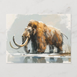 Majestic Woolly Mammoth Illustration Postcard