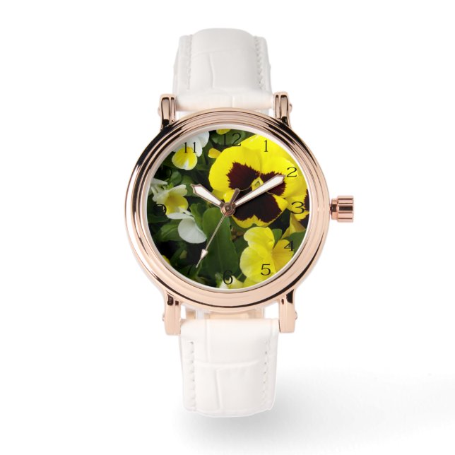 Majestic Yellow Pansy Delights, Watch (Front)