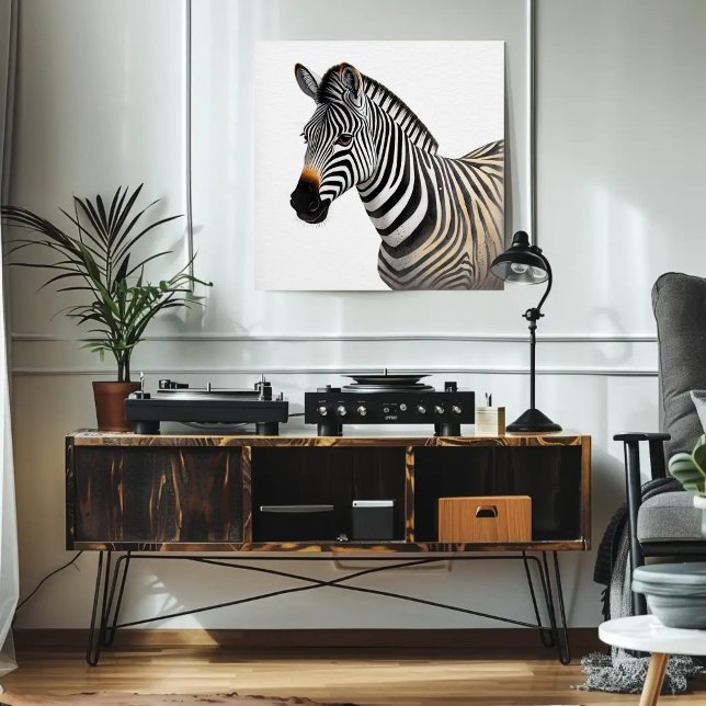 Majestic Zebra Portrait Realistic Wildlife Art Poster (Creator Uploaded)