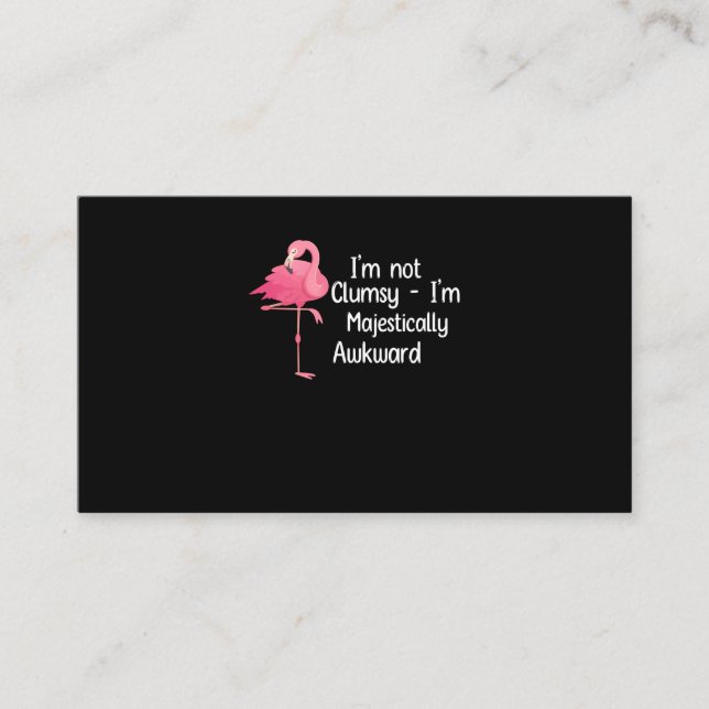 Majestically Awkward Clumsy Women Flamingo Business Card (Front)